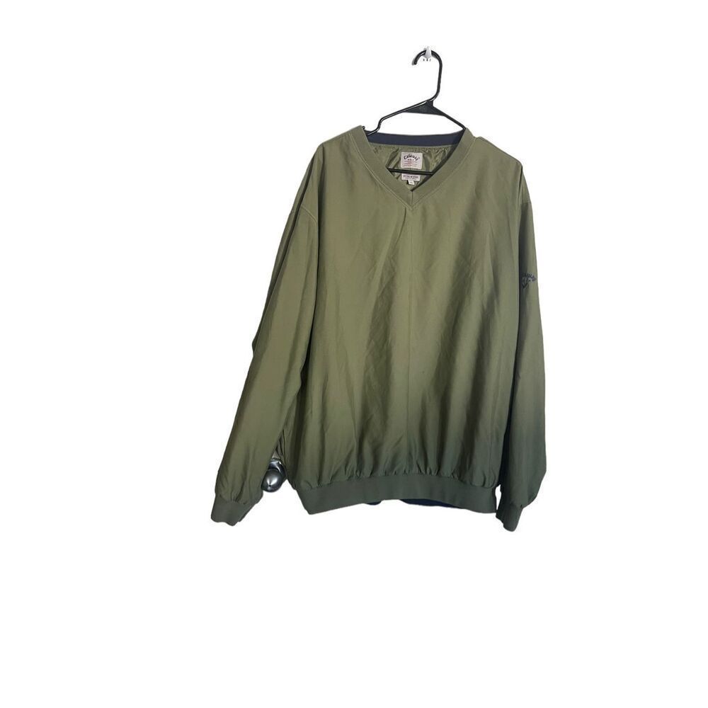 Callaway Golf Mens Green Long-Sleeve V-Neck Outerwear Pullover Jacket Extra Larg